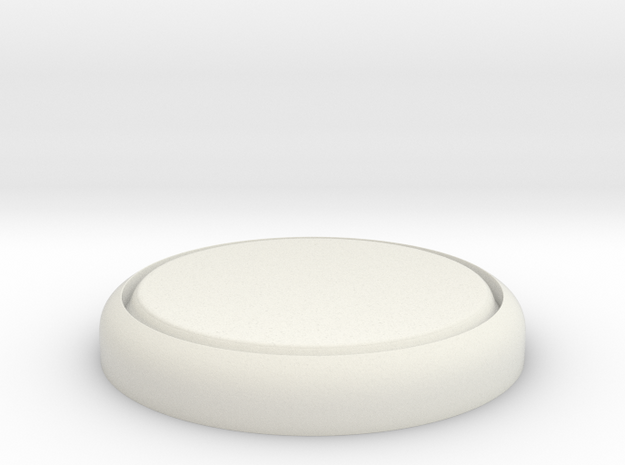 Flat 1" Circular Miniature Base Plate in White Natural Versatile Plastic