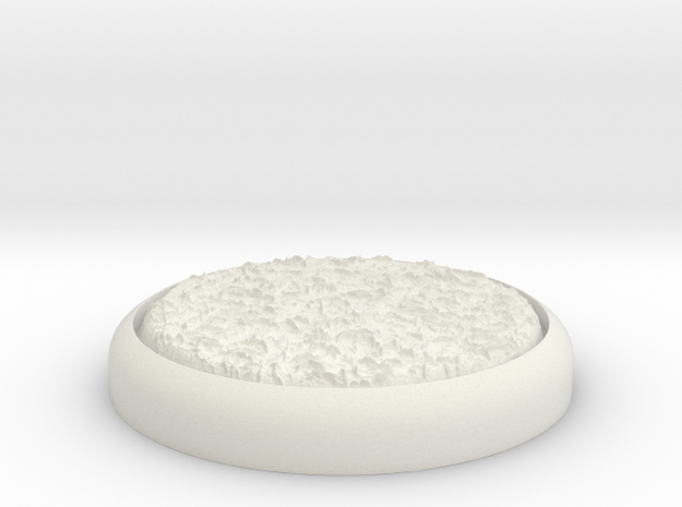 Grassy 1" Circular Miniature Base Plate in White Natural Versatile Plastic