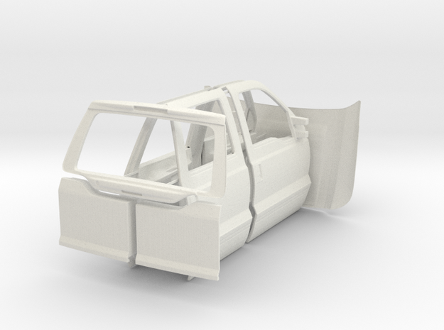 Hood Doors Tailgate 1/10 Ford Excursion body parts in White Natural Versatile Plastic
