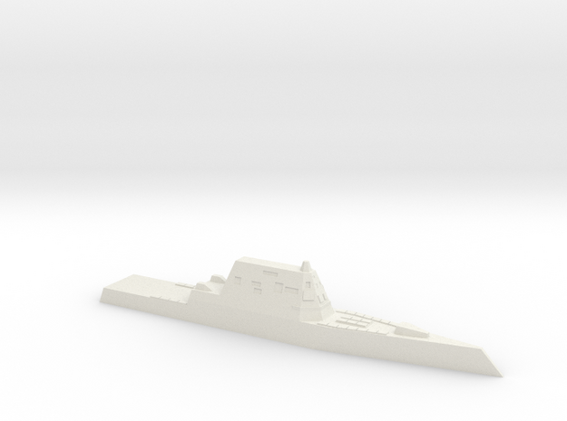 CG(X) w/ Zumwalt hull, 1/1800 in White Natural Versatile Plastic