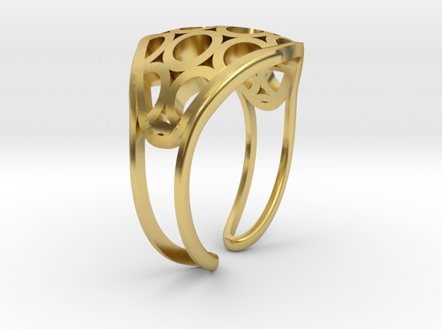 Circles ring in Polished Brass