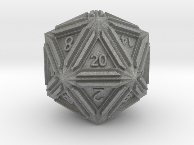Dice: D20 edition1 in Gray PA12