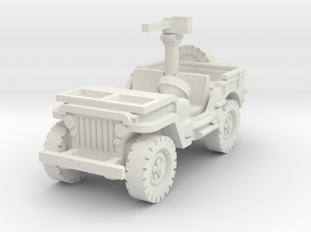 Jeep Willys 30 cal (window down) 1/100 in White Natural Versatile Plastic