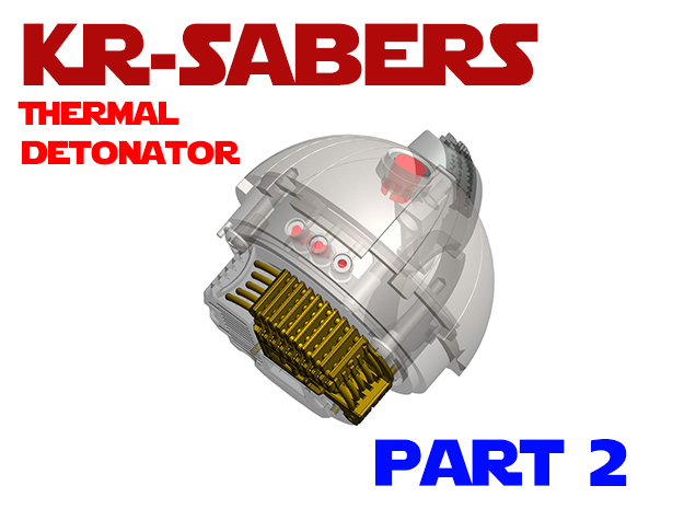 KR-Sabers - Thermal Detonator Chassis Part2 in White Natural Versatile Plastic