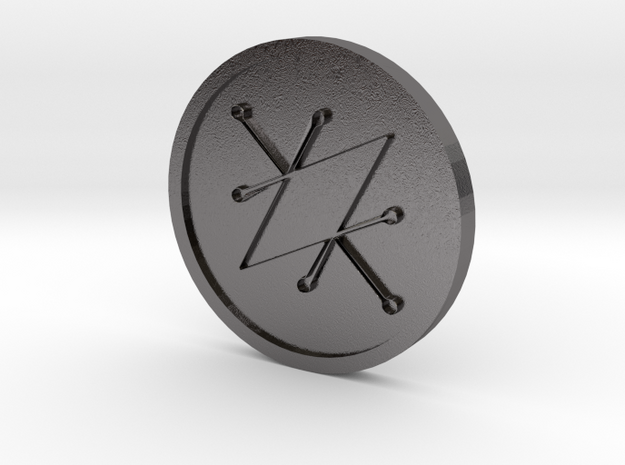 Seal of Saturn Coin in Polished Nickel Steel