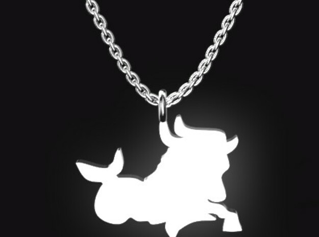 CAPRICORN for 12/22~1/19 birth. in Polished Bronzed Silver Steel