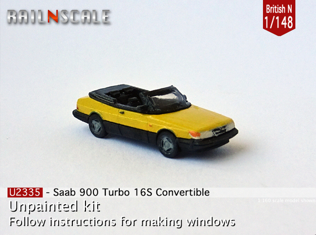 Saab 900 Turbo 16S Convertible (British N 1:148) in Tan Fine Detail Plastic