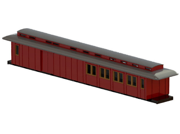 CFo1 model 00 - Swedish passenger wagon in Tan Fine Detail Plastic