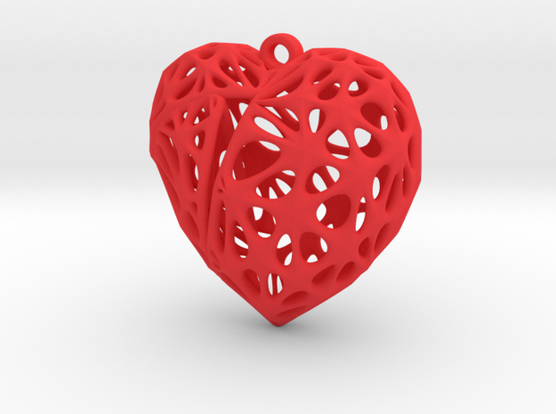 Broken Heart Earring (Medium01) in Red Processed Versatile Plastic