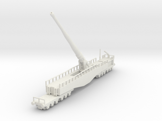 Krupp K5 28cm Leopold railway artillery 1/160  in White Natural Versatile Plastic