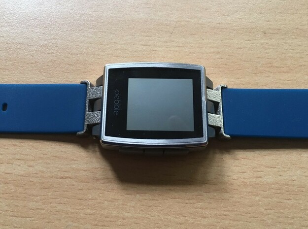 Pebble Steel 20mm & 22mm watch strap connectors in Polished Bronzed-Silver Steel: Small