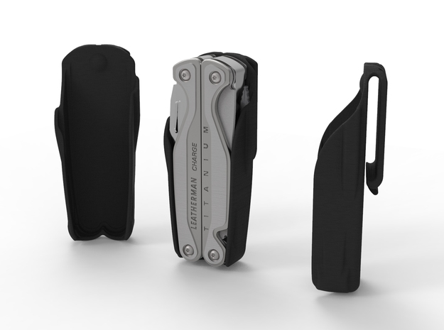 Holster for Leatherman Charge+ TTI, Open Clip in Black Natural Versatile Plastic: Medium