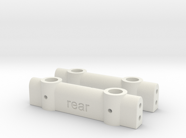 SCX-10 to TRX4 bumper mount set in White Natural Versatile Plastic