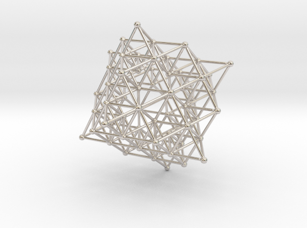 tetrahedron atom array in Rhodium Plated Brass