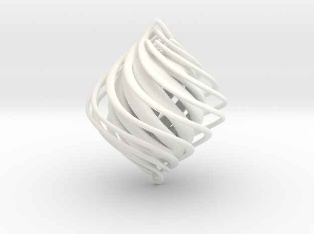 Twist Holiday Ornament in White Processed Versatile Plastic