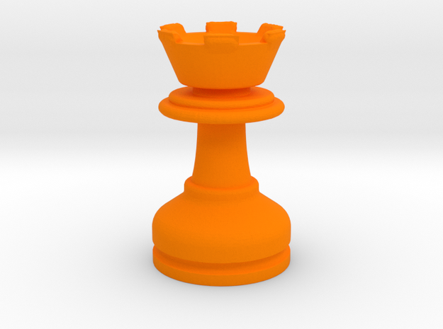MILOSAURUS Chess MINI Staunton Rook in Orange Processed Versatile Plastic
