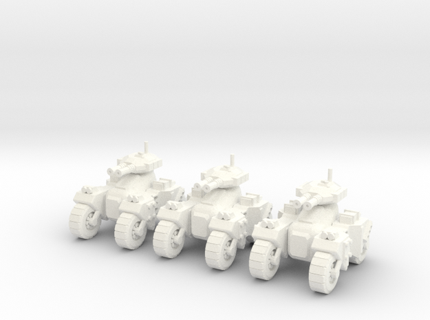 6mm - Devastator Assault Tank in White Processed Versatile Plastic
