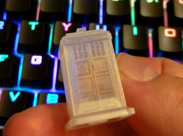 TARDIS Keycap in Clear Ultra Fine Detail Plastic