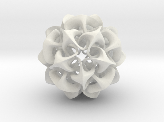 Rhombic Triacontahedron II, medium in White Natural Versatile Plastic