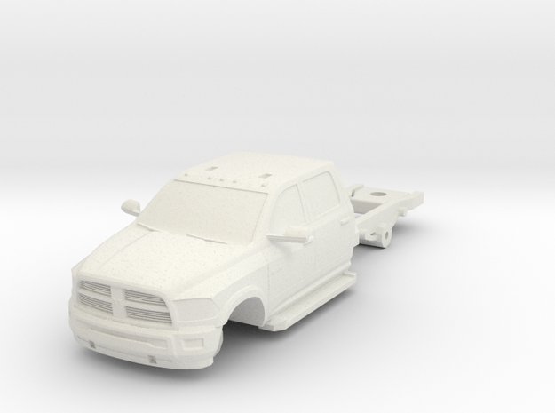 1/87 Dodge 4 Door Long Medic/Ambulance Chassis in White Natural Versatile Plastic
