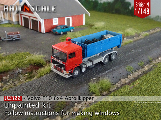 Volvo F10 Hook lift w. container (British N 1:148) in Tan Fine Detail Plastic