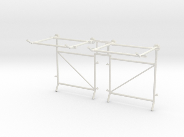10' Chain-Link Fence Double Gate, L/Latch in White Natural Versatile Plastic: 1:87 - HO