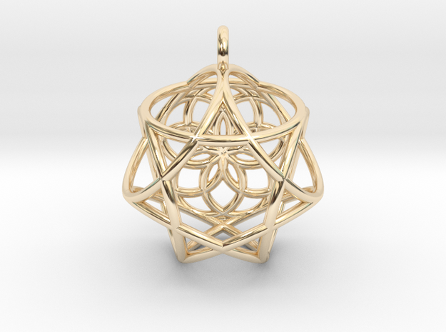 Icosa Heptagram in 14k Gold Plated Brass