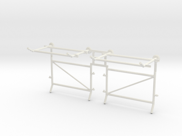 8' Fence Frame Double Gate - R/Latch in White Natural Versatile Plastic: 1:87 - HO