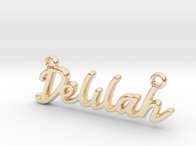 Delilah First Name Pendant in 14k Gold Plated Brass