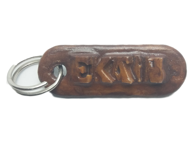 EKAIN Personalized keychain embossed letters in White Natural Versatile Plastic