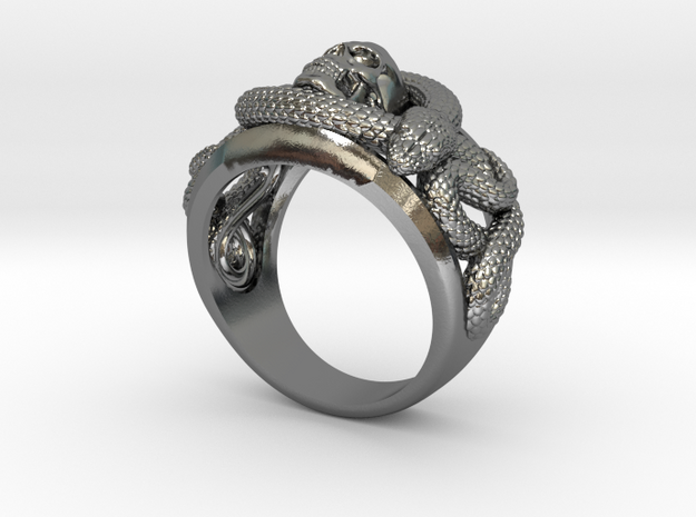 Skull and snakes ring