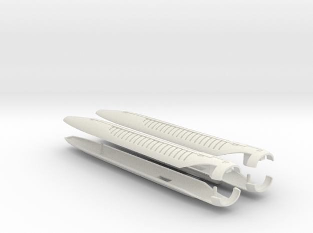 1/1400 USS Ambassador Concept Nacelles in White Natural Versatile Plastic