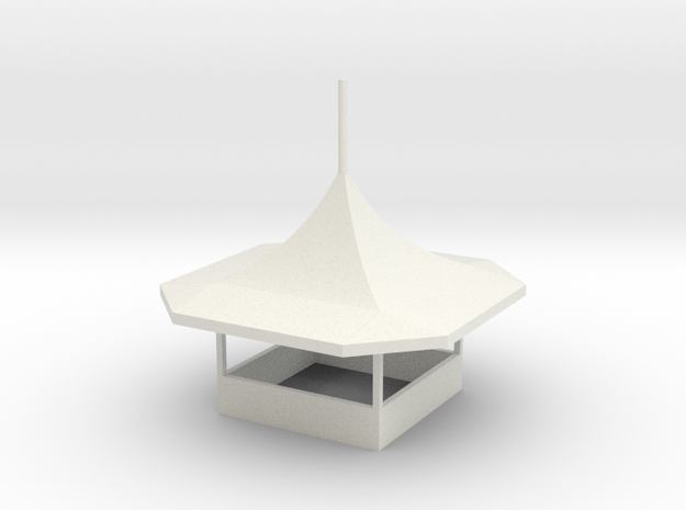 modern Gametent ver.2 - 1:87 (H0 scale) in White Natural Versatile Plastic
