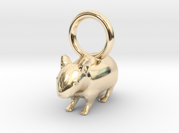 CUTE HAMSTER PENDANT in 14k Gold Plated Brass