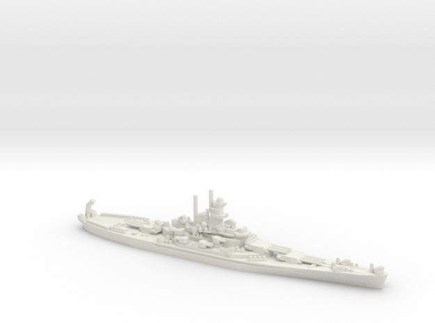 USS South Dakota (BB-57) in White Natural Versatile Plastic: 1:1800