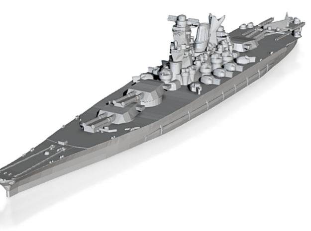IJN Super Yamato A-150 battleship 1/1800 in Tan Fine Detail Plastic