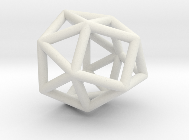 0779 J22 Gyroelongated Triangular Cupola #1 in White Natural Versatile Plastic