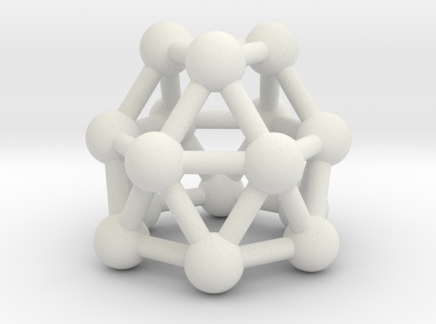 0781 J22 Gyroelongated Triangular Cupola #3 in White Natural Versatile Plastic