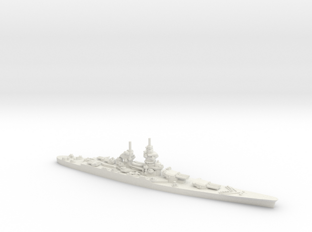 French Richelieu-Class Battleship in White Natural Versatile Plastic: 1:1800