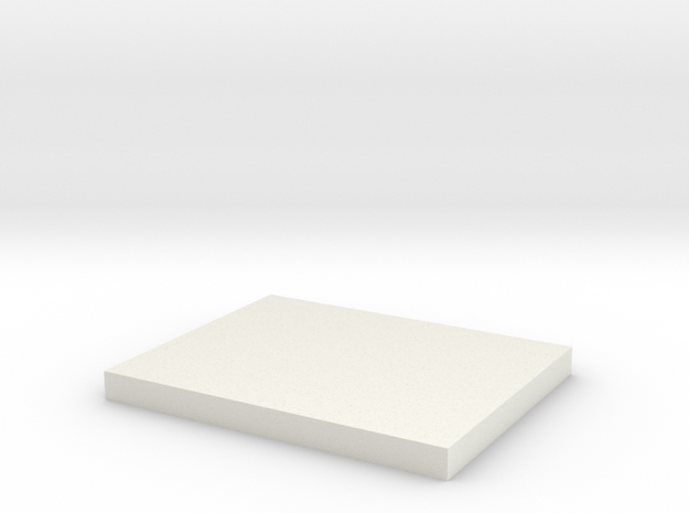 1:285 Vehicle/figure rectangular base in White Natural Versatile Plastic