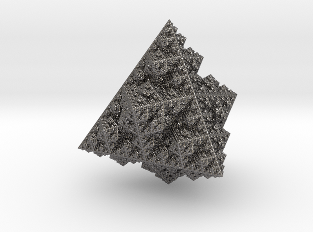 Sierpinski Tetrahedron (8.48 x 8.49 x 9 cm) in Polished Nickel Steel