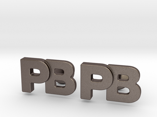 Monogram Cufflinks PB in Polished Bronzed-Silver Steel