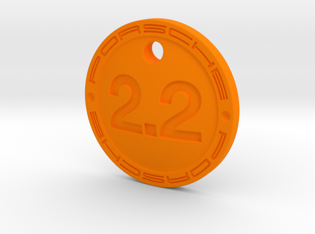 keychain 2.2 liter PORSCHE in Orange Processed Versatile Plastic