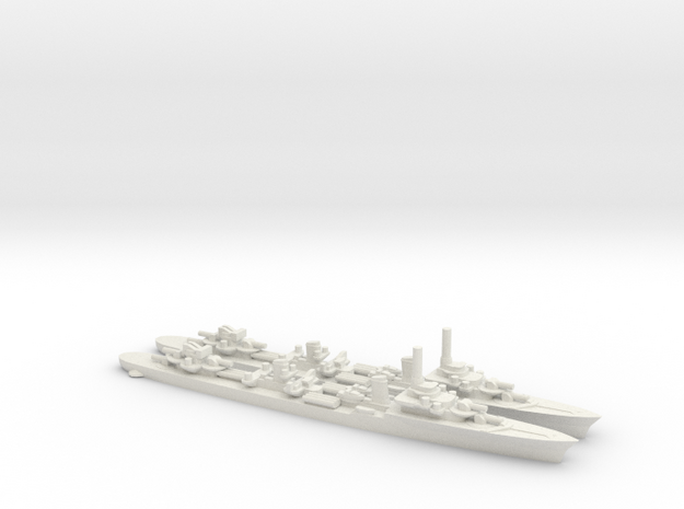 French Le Fantasque-Class Destroyer in White Natural Versatile Plastic: 1:1800