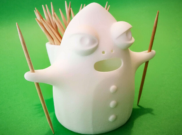 Warrior Creature Toothpick Holder in White Natural Versatile Plastic
