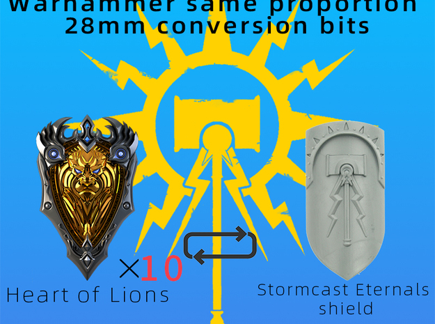Heart of Lions shield in Tan Fine Detail Plastic