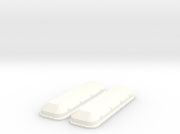 1/8 BBC Low Profile Valve Covers in White Processed Versatile Plastic