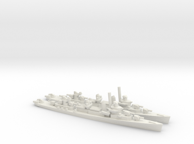 US Fletcher-Class Destroyer (V1) in White Natural Versatile Plastic: 1:1800