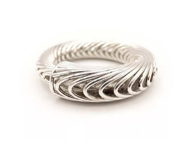 Ouroboros Torus - Donut Pendant in Polished Silver