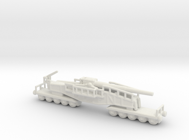 28cm Kanone Eisenbahnlafette Schwere Bruno 1/200 in White Natural Versatile Plastic